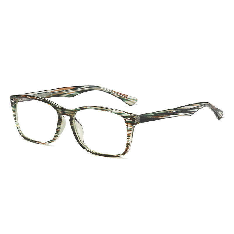 Oval Rivet Rectangle Blue Light Blocking Glasses in Tiger Woodgrain Tortoiseshell