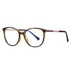 Color Inset Round Blue Light Blocking Glasses in Amber Tortoiseshell