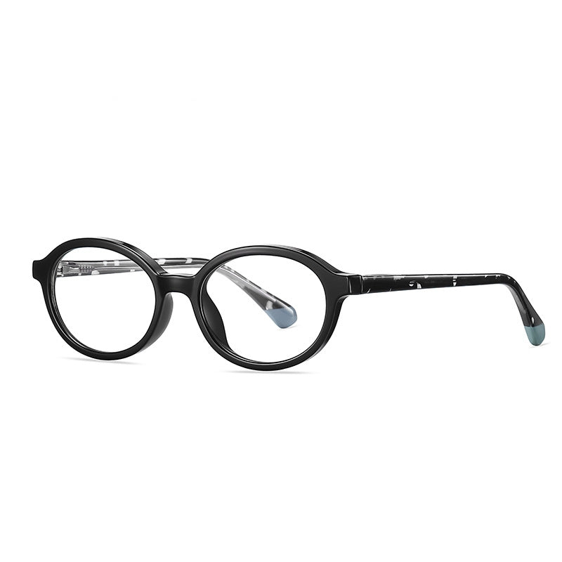 Contrast Temple Round Blue Light Blocking Glasses in Tortoiseshell & Red