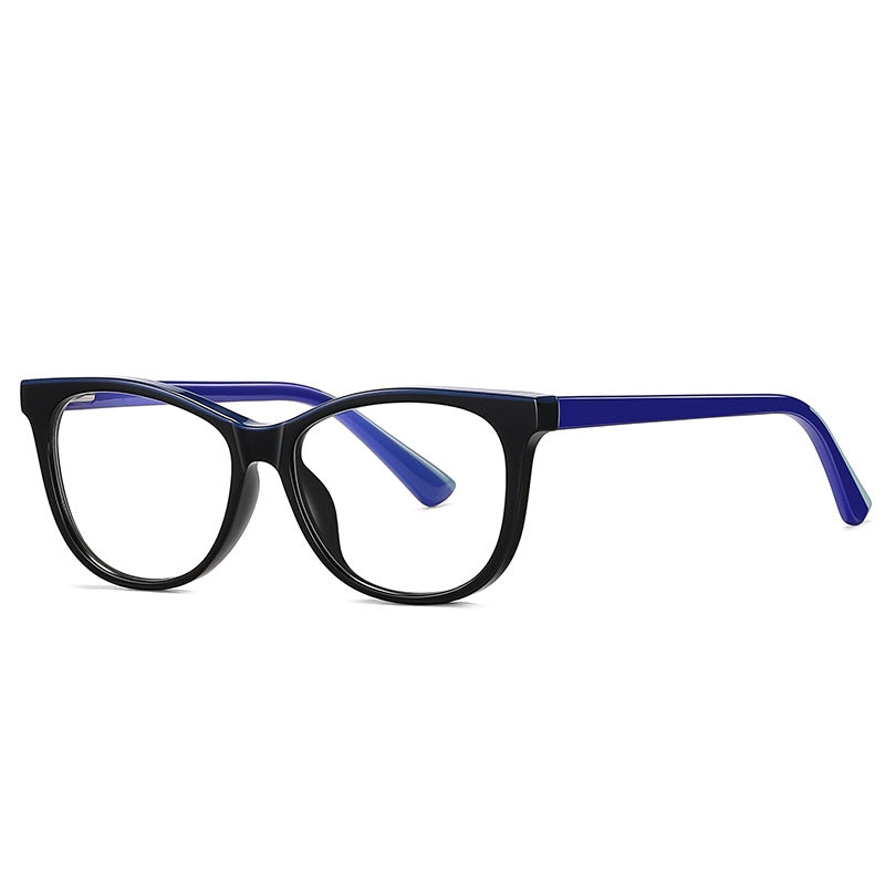 Colorblock Temple Cat Eye Blue Light Blocking Glasses in Tortoiseshell & Forest Green