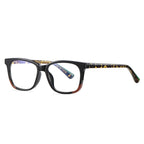 Dipped Corner Square Blue Light Blocking Glasses in Amber Tortoiseshell