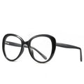 Oversized Round Butterfly Blue Light Blocking Glasses in Glossy Black