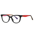 Two-Tone Layered Cat Eye Blue Light Blocking Glasses in Tortoiseshell & Turquoise