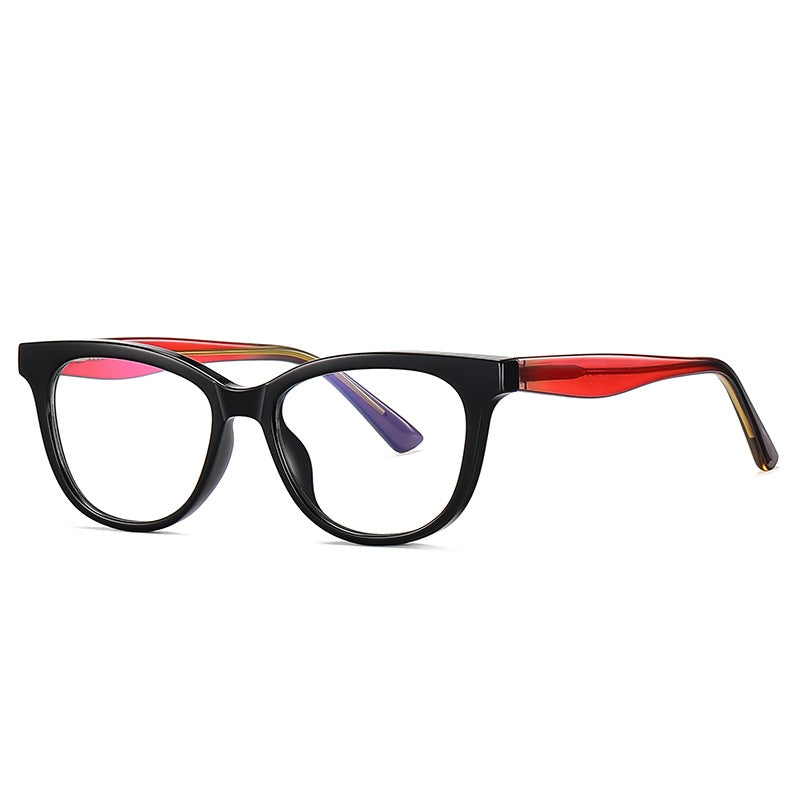 Two-Tone Layered Cat Eye Blue Light Blocking Glasses in Tortoiseshell & Turquoise
