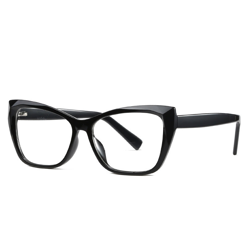 Beveled Cat Eye Blue Light Blocking Glasses in Glossy Black