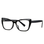 Beveled Cat Eye Blue Light Blocking Glasses in Glossy Black