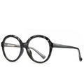 Diamond Cut Round Blue Light Blocking Glasses in Glossy Solid Black