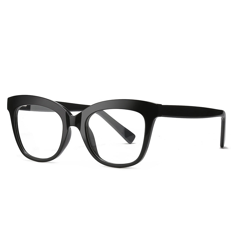 Glitter Cat Eye Blue Light Blocking Glasses in Glossy Black