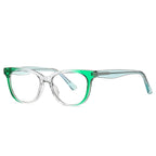 Two-Tone Layered Cat Eye Blue Light Blocking Glasses in Black & Ruby Red