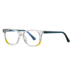 Dipped Corner Square Blue Light Blocking Glasses in Black with Tortoiseshell Temples