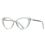 Banded Temple Cat Eye Blue Light Blocking Glasses in Amber Tortoiseshell