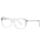 Beveled Cat Eye Blue Light Blocking Glasses in Crystal Clear