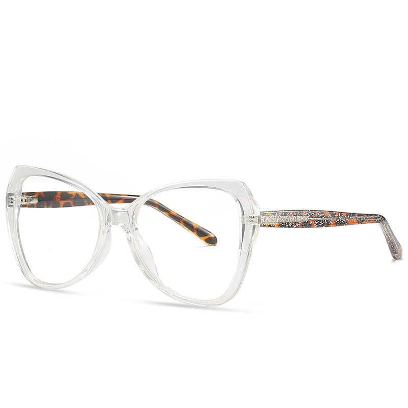 Glitter Temple Butterfly Blue Light Blocking Glasses in Crimson Red Gradient