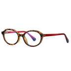 Contrast Temple Round Blue Light Blocking Glasses in Black & Grey Marble