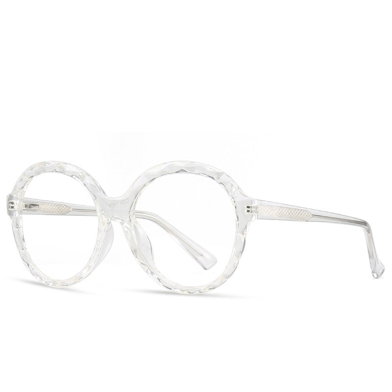 Diamond Cut Round Blue Light Blocking Glasses in Blush Pink