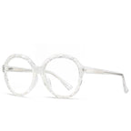 Diamond Cut Round Blue Light Blocking Glasses in Blush Pink