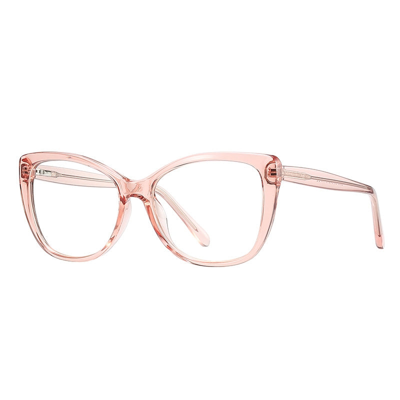 Classic Butterfly Cat Eye Blue Light Blocking Glasses in Champagne Nude