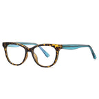Two-Tone Layered Cat Eye Blue Light Blocking Glasses in Hot Pink & Amber