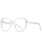 Oversized Round Butterfly Blue Light Blocking Glasses in Crystal Clear