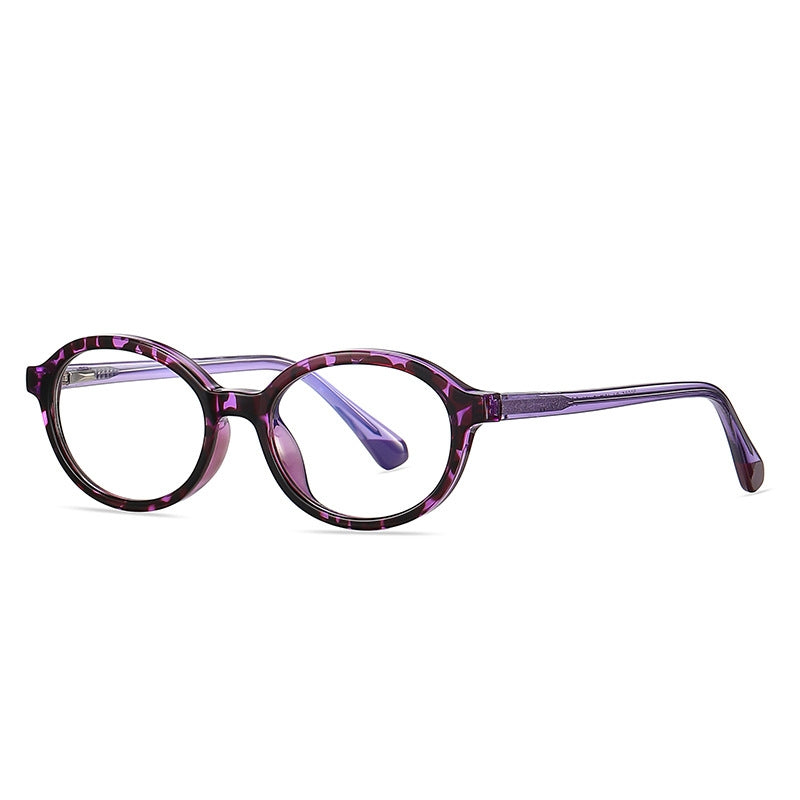 Contrast Temple Round Blue Light Blocking Glasses in Sky Blue & Blue Tortoise