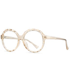 Diamond Cut Round Blue Light Blocking Glasses in Champagne Nude