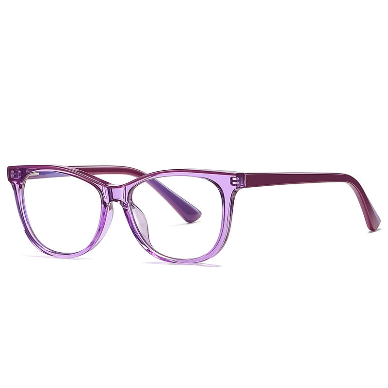 Colorblock Temple Cat Eye Blue Light Blocking Glasses in Aqua Mint & Turquoise