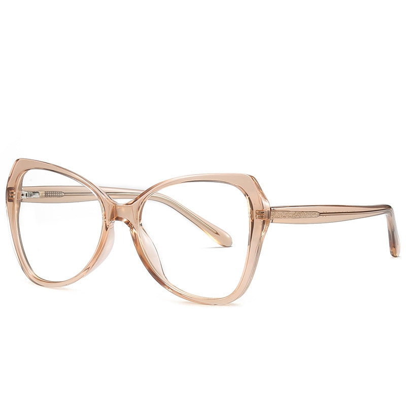 Glitter Temple Butterfly Blue Light Blocking Glasses in Amber Tortoiseshell