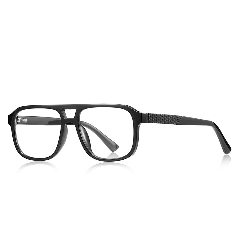 Braided Temple Navigator Blue Light Blocking Glasses in Glossy Solid Black