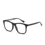 Textured Core Flat Top Square Blue Light Blocking Glasses in Matte Black