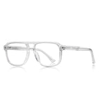 Braided Temple Navigator Blue Light Blocking Glasses in Crystal Clear
