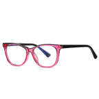 Colorblock Temple Cat Eye Blue Light Blocking Glasses in Clear & Neon Lime