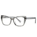Beveled Cat Eye Blue Light Blocking Glasses in Translucent Smoke Grey