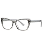 Beveled Cat Eye Blue Light Blocking Glasses in Translucent Smoke Grey