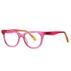 Two-Tone Layered Cat Eye Blue Light Blocking Glasses in Cobalt Blue & Emerald Green