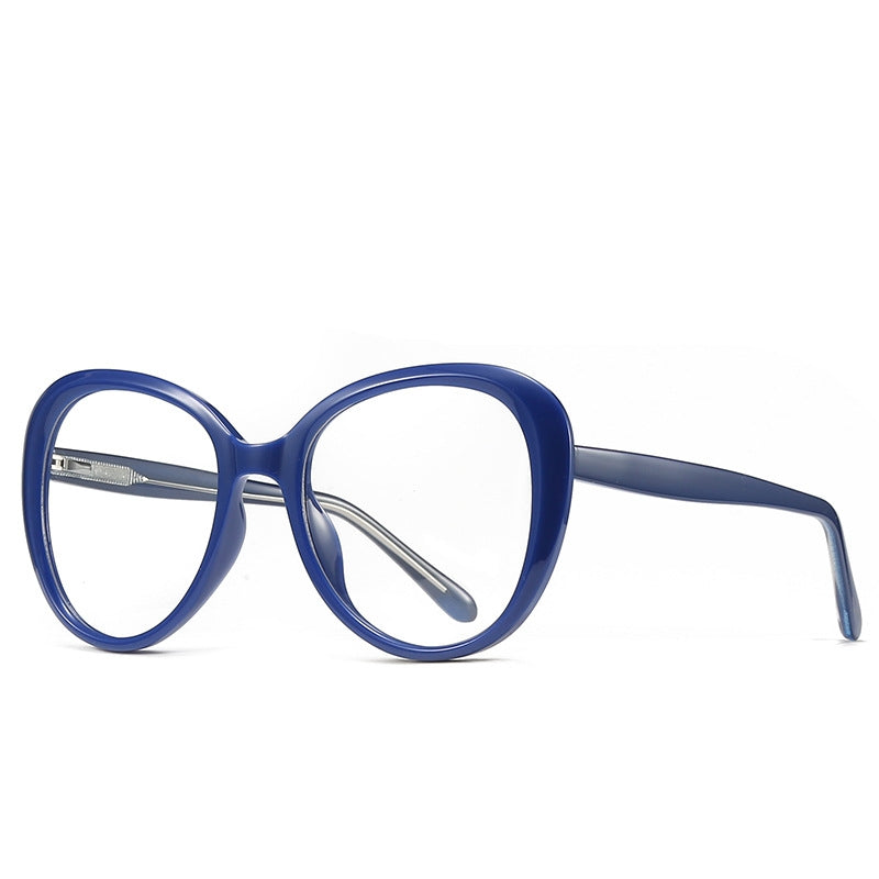 Oversized Round Butterfly Blue Light Blocking Glasses in Royal Cobalt Blue