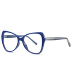 Glitter Temple Butterfly Blue Light Blocking Glasses in Royal Cobalt Blue