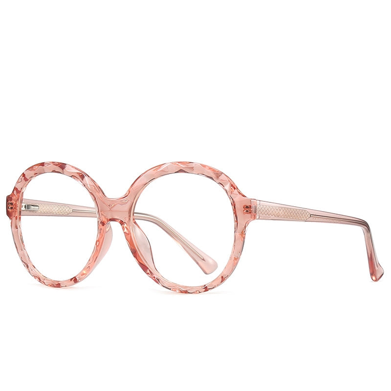 Diamond Cut Round Blue Light Blocking Glasses in Crystal Clear