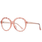 Diamond Cut Round Blue Light Blocking Glasses in Crystal Clear