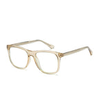 Textured Core Flat Top Square Blue Light Blocking Glasses in Translucent Champagne Tea