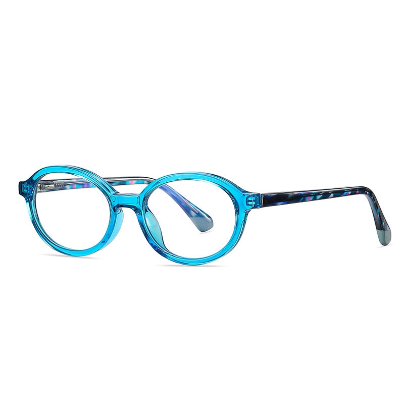 Contrast Temple Round Blue Light Blocking Glasses in Amethyst Purple