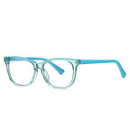 Colorblock Temple Cat Eye Blue Light Blocking Glasses in Lavender & Plum