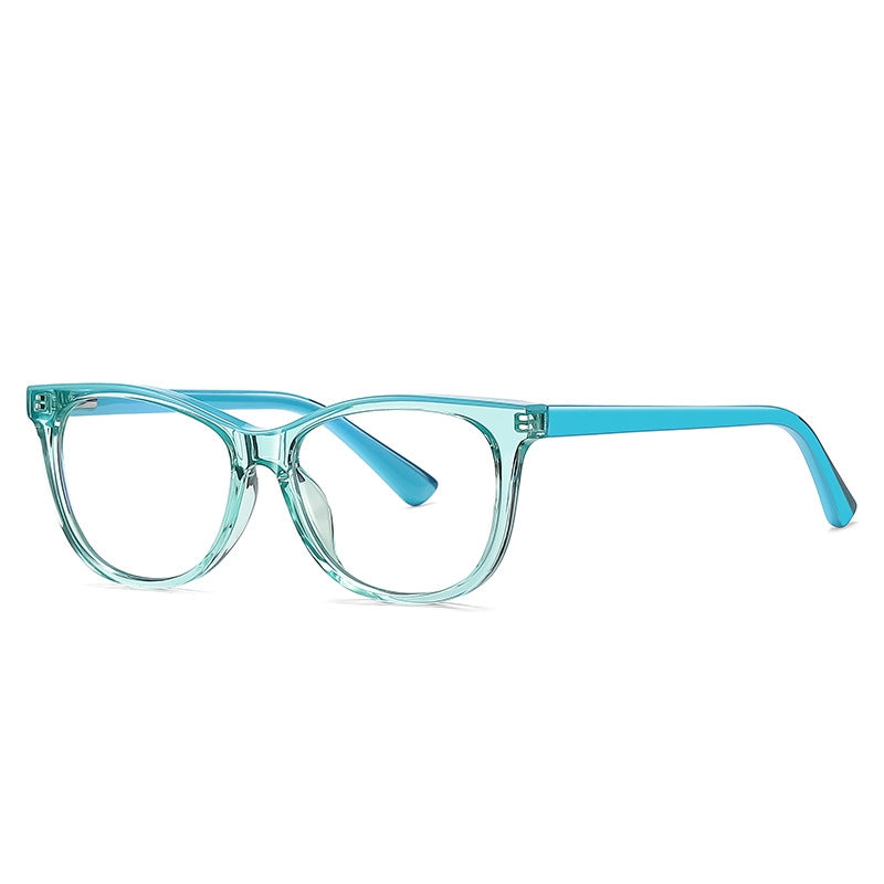 Colorblock Temple Cat Eye Blue Light Blocking Glasses in Lavender & Plum