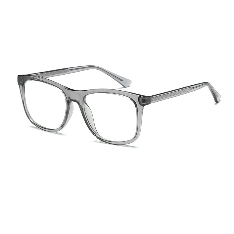 Textured Core Flat Top Square Blue Light Blocking Glasses in Translucent Slate Grey