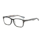 Oval Rivet Rectangle Blue Light Blocking Glasses in Grey Slate Striation