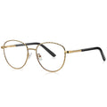Twisted Rope Metal Round Blue Light Blocking Glasses in Pale Gold with Black Tips