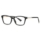 LENSVA Triangle Accent Rectangle Blue Light Blocking Glasses in Deep Wine Red