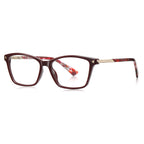 LENSVA Triangle Accent Rectangle Blue Light Blocking Glasses in Translucent Slate Grey