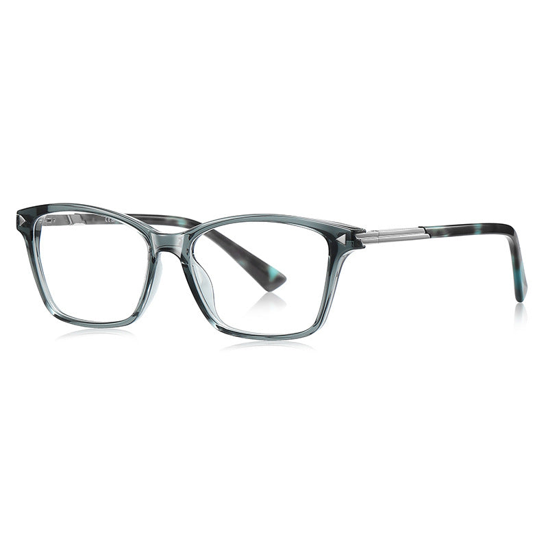 LENSVA Triangle Accent Rectangle Blue Light Blocking Glasses in Warm Amber Tea