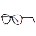 Braided Temple Geometric Blue Light Blocking Glasses in Black & Red