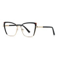 Triangle Accent Butterfly Blue Light Blocking Glasses in Black & Crimson Red